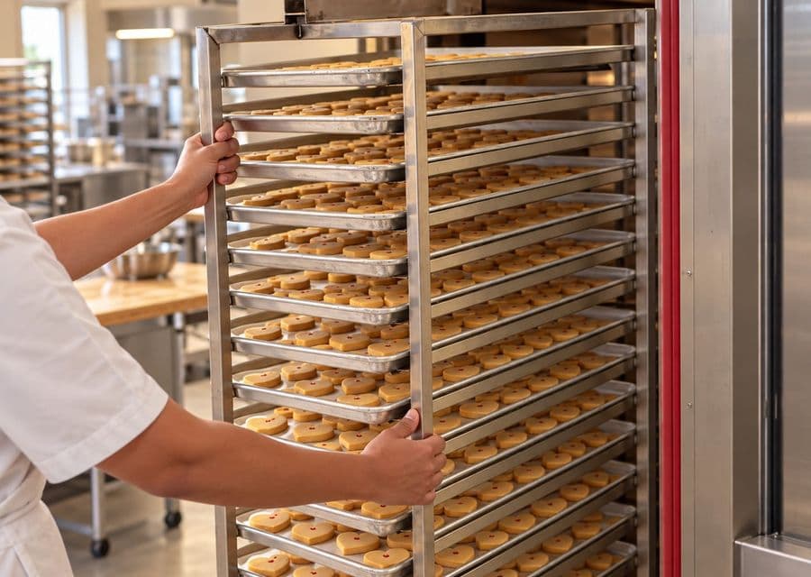Bandejas de galletas listas para hornear