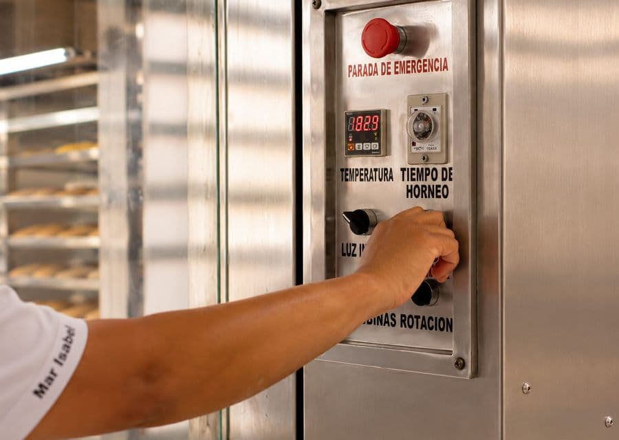 Ajuste de la temperatura del horno en la fábrica